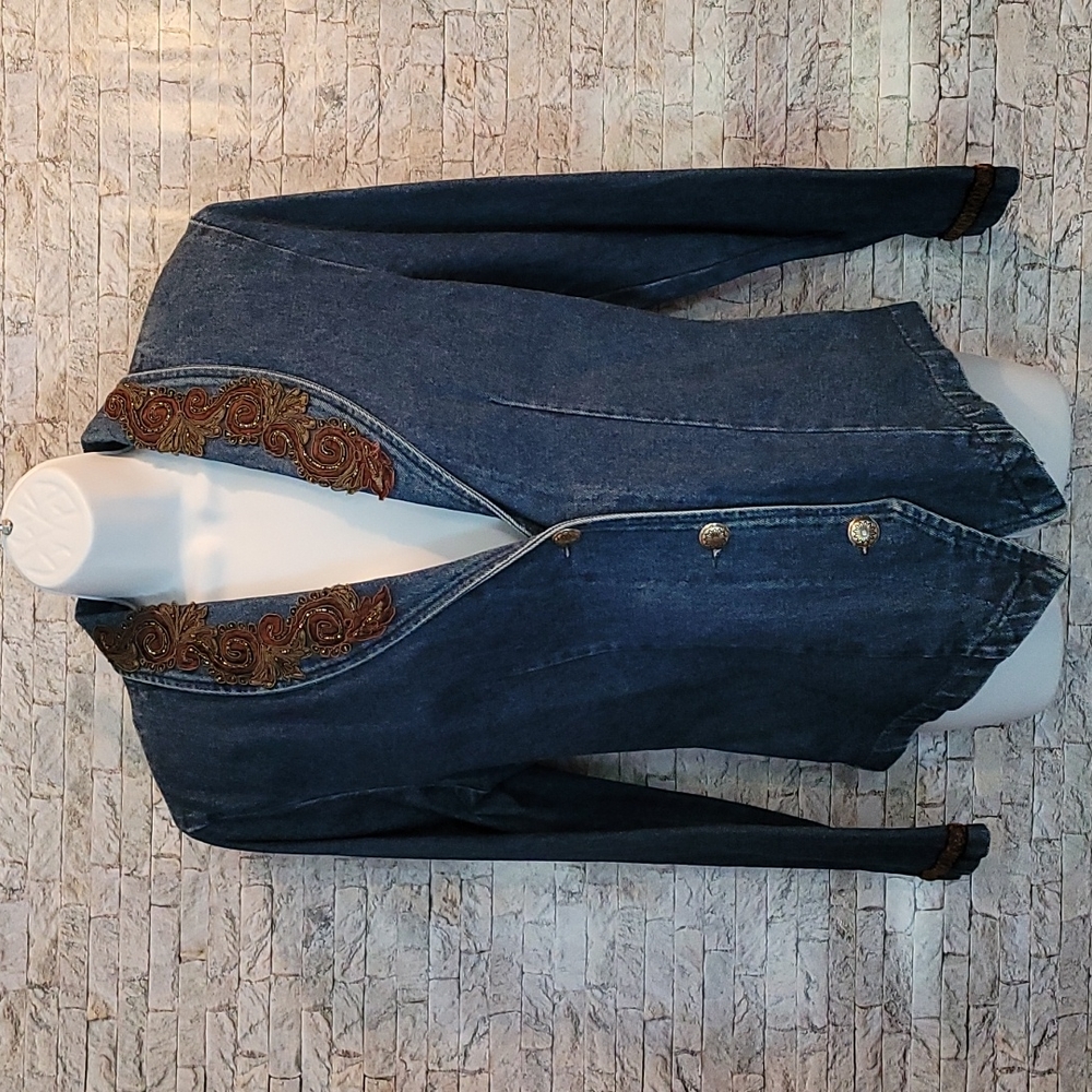 Vtg Wanted Denim Blue Jean Jacket